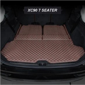 가죽 볼보 XC90 2015 -2024 카고 라이너 액세서리 러그, 3) coffee - with buttons, 없음