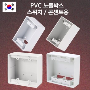 국산 PVC 노출박스 스위치박스 콘센트박스 1개용 2개용, PVC 노출박스 스위치용, 1개