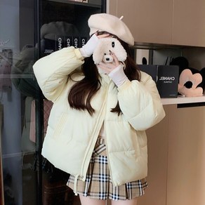 쪼예 데일리 솔리드 포근 스트링 집업 패딩 (S/M/L)