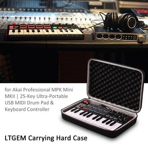 LTGEM 여행 휴대용 케이스 아카이 전문 MPK 미니 MKII 및 플레이 25 키 USB MIDI 키보드 컨트롤러 가방만