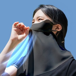 비플로 상쾌해 자외선 차단 쿨 골프 마스크, 쿨블랙, 1개