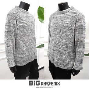 (빅피닉스)남자 빅사이즈 보카시 골지 니트티(XL~4XL)