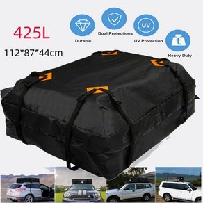 차량용루프백 루프박스 방수 화물 자동차 지붕 가방 범용 수하물 블랙 여행 SUV 112X84X44cm 호환