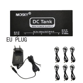 Mosky 미니 페달 전원 공급 장치 DC 탱크 기타 효과 페달 6 절연 출력 단락 및 과전류 보호, EU Plug, 03 EU PLUG, EU Plug