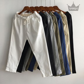 [황제패밀리] 여름용 시원한 남자 데일리 린넨 밴딩 바지