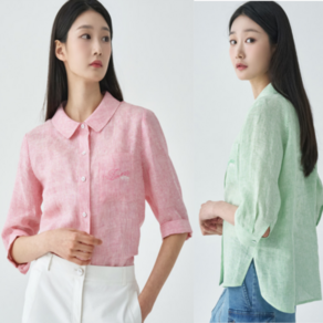 [지센창원]여성 린넨 스탠카라 블라우스 2색 LCWSO428