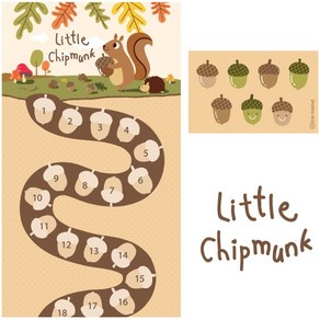 [오잉크마마] little chipmunk 칭찬스티커, set 1개 ( 보드판+스티커 기본 구성 )