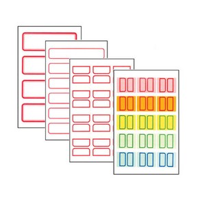 세모네모 일반형 견출지 스티커 30종 모음, 23) 10-228, 빨강