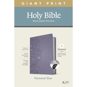 KJV Pesonal Size Giant Pint Bible Filament Enabled Edition (Leathelike Peony Lavende Indexed) Imitation Leathe, Tyndale House Publishes, English, 9781496447715