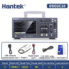 오실로스코프 Hantek 디지털 2 채널 100Mhz 150Mhz 1GSs FFT 디코드 25MHz 신호 발생기 DSO2C10 DSO2C15 DSO2D10, EU, 1개