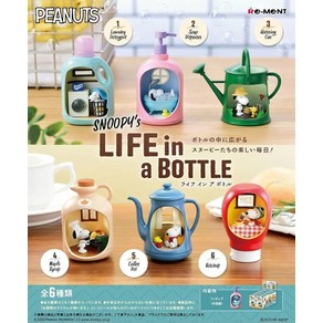 REMENT 리멘트 피넛 스누피 LIFE in a BOTTLE BOX 6종 피규어, 6개