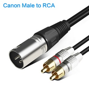 XLR-RCA 케이블 RCA Male-XLR 3 핀 캐논 암 오디오 비디오 케이블 앰프 믹싱 플러그 1m 1.5m 2m 3m 5m 8m, 1개, 01 Cannon Male to RCA