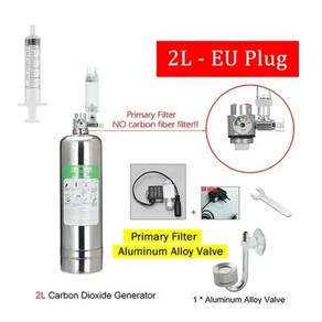 이산화탄소발생기 수족관용품 수족관 어항 DIY 이산화탄소 발생기 스테인리스 스틸 원료 CO2 반응기 2L 1L, 1개