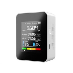 LCD 디지털 포름알데히드 온도 습도 테스터 이산화탄소 감지기 AQI M2.5 PM10 HCHO TVOC CO 공기질 9 인, 1개