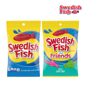 [Swedish Fish] 미국 스웨디시 피쉬 젤리 물고기 돌고래 거북이 젤리 Swedish Fish 228g Soft & Chewy Candy, 클래식 피쉬 모양 226g, 1개