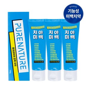 퓨어네이처 미백 치약 구취 더블 케어 시트러스향, 3개, 100g