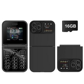 SERVO Flip6 GSM 폴드 휴대폰 4 SIM 카드 2.4 인치 화면 자동 통화 레코드 단추 토치 속도 다이얼 매, 16GB, 06 black N 16GB TF cad