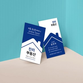 명함 200매/500매 군청01 부동산명함 공인중개사명함 분양명함 고급명함 명함디자인 명함제작 디자인진리, 일반지무광코팅(양면)500매