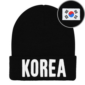 캡이요 CAPEYO 2221 KOREA 3D 자수 & 태극기 라벨 비니 겨울모자 남성용 여성용 커플 대한민국 코리아 모자