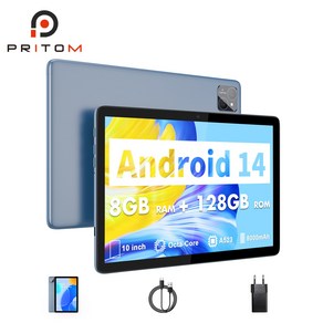 PRITOM TAB11 안드로이드 14 태블릿 8GB(4GB+4GB확장) 램 128GB 롬(메모리 카드로 확장 1T 가), Wi-Fi, Gay