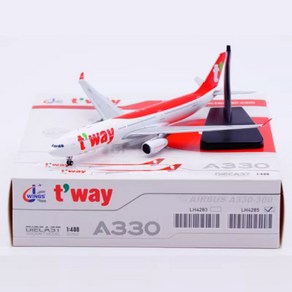 1:400 티웨이 항공 비행기 모형 에어버스 A330-300 HL8500 JC Wings, 1:400 티웨이 에어버스 A330-300