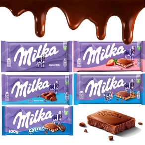 milka 100% 알프스 우유 밀카 초콜릿 100g 5종 택1