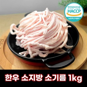 [당일출고] 디에스미트 뉴스공장 한우 소지방 소기름 두태기름 1kg(500gx2ea) 우시산한우 냉동