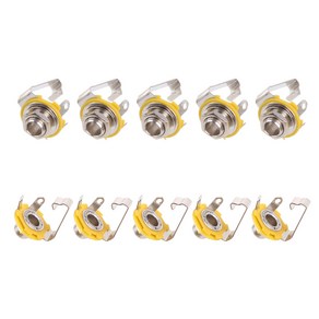 10pcs 6.35mm (1/4inch) 암 스테레오 소켓 패널 마운트 잭 패치 케이블 마이크 커넥터 어댑터