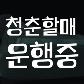 디자인황소 어르신운전중 고령운전 스티커 차량스티커 차량 자동차 데칼 시트지, 1개, 23 청춘할매운행중