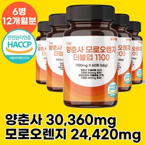 보다바른 양춘사 모로오렌지 더블업 1100 식약처 HACCP 인증, 6개, 60정