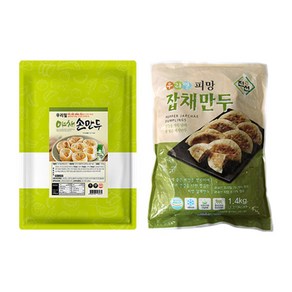 비건 채식 웰빙 우리밀 2종(야채손만두1kg 피망잡채만두1.4kg), 1박스, 2.4kg