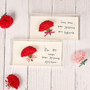 [He1088] 비누꽃 카네이션 캘리그라피 용돈봉투 어버이날 스승의날 부모님선물 향기로운비누꽃, 뉴욕핑크, 8.아버님 어머님 건강, 1개