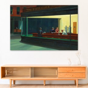 명화 [ 에드워드 호퍼 ] 캔버스 그림 인테리어 그림 액자, 캔버스액자 20호(72.7cmx53cm), 01 Nighthawks