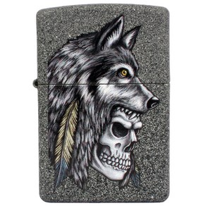 ZIPPO 지포라이터 29863 WOLF SKULL 오일포함