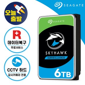 [ 씨게이트 공식스토어 ] 스카이호크 CCTV 하드디스크 감시카메라 CCTV용 HDD, 6TB