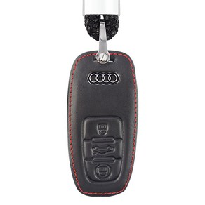 아우디 A4 A6 A8 등 호환 스마트키 가죽 키홀더 케이스 Audi key-01, 아우디-01 블랙