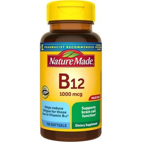 Natue Made Vitamin B12 1000 mcg Dietay Supplement fo Enegy Metabolism Suppot 150 Softgels