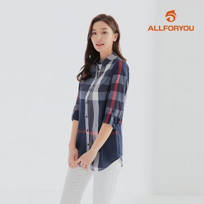 올포유 여성 빅체크 카라 롱 블라우스 ALBLL3451-915 G