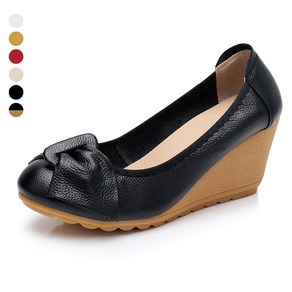 비보뉴 여성 리얼소가죽 리본웨지힐구두 4cm 7cm Women's casual shoes 비보뉴