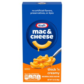 Kaft Thick 'n Ceamy Macaoni & Cheese Dinne (7.25 oz Kaft Thick 'n Ceamy 마카로니 & 치즈 디너(7.25온스 상자, 205g, 1개