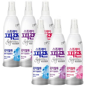 피죤 스프레이 200ml ( 아이스플라워 2개 + 미스틱레인 2개 + 플라워페스티벌 2개 ) / 시그니처 정전기방지 섬유탈취제, 6개