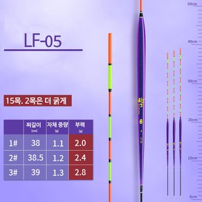 LF 바닥낚시 주간찌 민물찌 내림찌 올림 중층 붕어 가는 찌 긴 몸통 짧은 다리, LF05, 2#, 1개