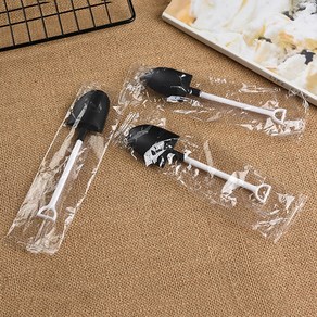 삽 모양 일회용 플라스틱 스푼 식기 레스토랑 테이크아웃 디저트 케이크 푸딩 요구르트 스쿱 핑크, [02] 12x3cm, 1개