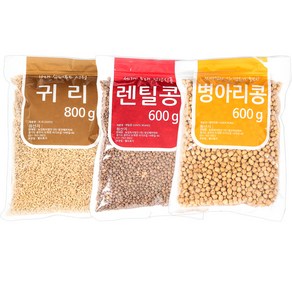 밥선생 귀리+렌틸콩+병아리콩 3종 총 2kg, 1개