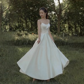 셀프웨딩드레스 스냅사진 브라이덜샤워 이브닝 2부 피로연원피스 DRESS 화이트 백리스