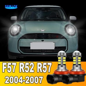 미니 쿠퍼전용 LED 전면 안개등 전구 액세서리 컨버터블 F57 R52 R57 2004 2015 2 개, 03 WHITE, 2개