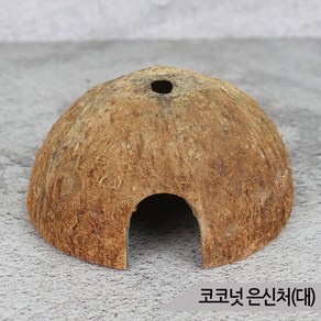 천연 코코넛 은신처(대) 햄스터 파충류 어항장식, 1개