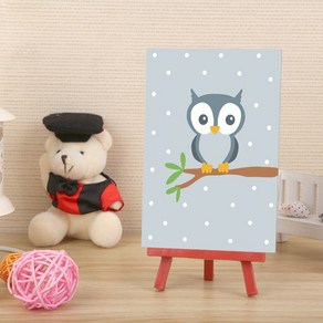 DIY명화그리기 세트 그림 색칠 유화 취미 미니, A12-아기부엉이, 1개