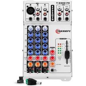 Taamps T 0302 FX 오디오 믹서 3 입력 채널 4 EQ 컨트롤 에코 효과 이득 중저음 중고음 및 레벨 DJ 고성능 사운드 시스템(컬러풀), Coloful