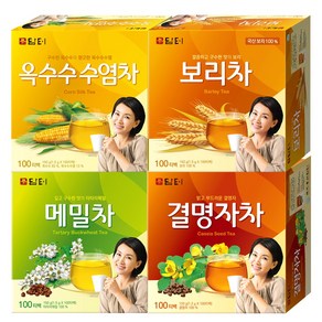 담터 침출차 티백 100T 4종(결명자차+보리차+옥수수수염차+메밀차) 총400T, 100개입, 1개, 1.5g